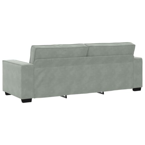 2-Piece Velvet Sofa Set Seater Living Room Lounge TV Couch Armchairs Light Grey - Image 7
