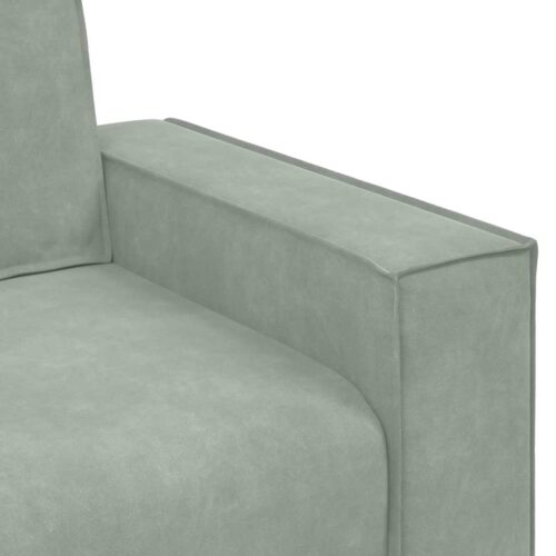 2-Piece Velvet Sofa Set Seater Living Room Lounge TV Couch Armchairs Light Grey - Image 8