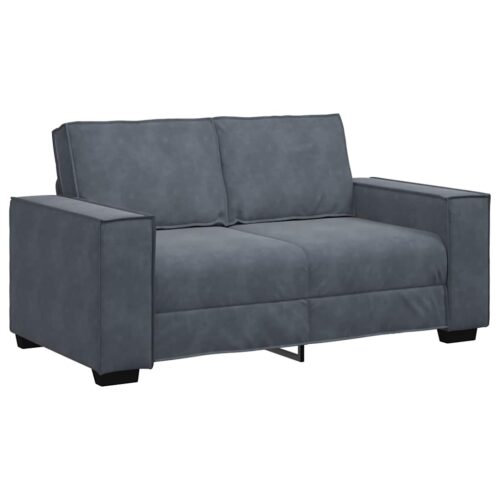 2-Piece Velvet Sofa Set Seater Living Room Lounge TV Couch Armchairs Dark Grey - Image 4