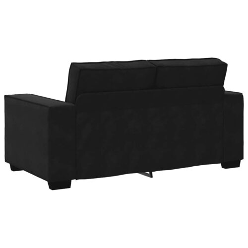 2-Piece Sofa Set with Cushions Black Velvet Modern Living Room Lounge Couch Armchairs - Image 6