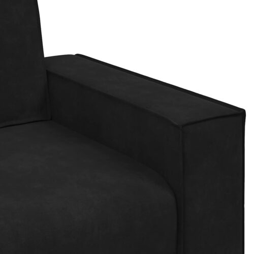 2-Piece Sofa Set with Cushions Black Velvet Modern Living Room Lounge Couch Armchairs - Image 8
