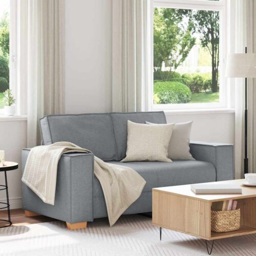 vidaXL 2-Seater Sofa Light Grey 120 cm Fabric - Image 2