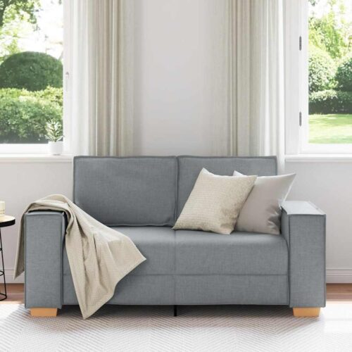 vidaXL 2-Seater Sofa Light Grey 120 cm Fabric - Image 3
