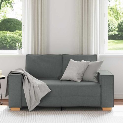 vidaXL 2-Seater Sofa Dark Grey 120 cm Fabric - Image 3