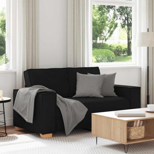 vidaXL 2-Seater Sofa Black 120 cm Fabric - Image 2