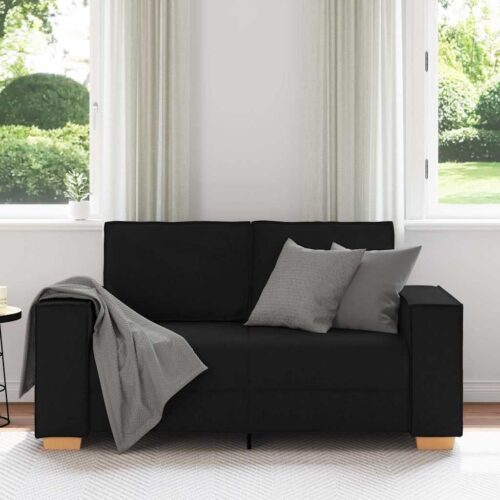 vidaXL 2-Seater Sofa Black 120 cm Fabric - Image 3