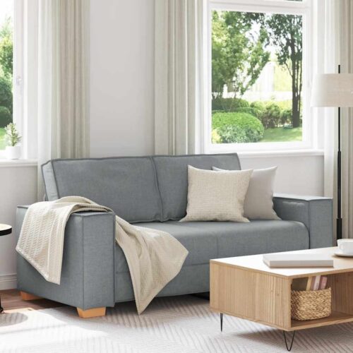 vidaXL 2-Seater Sofa Light Grey 140 cm Fabric - Image 2