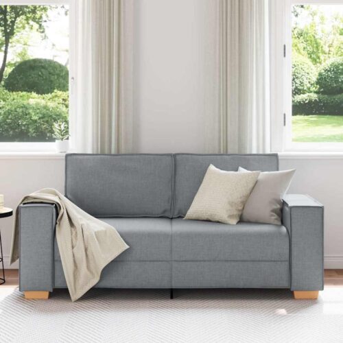 vidaXL 2-Seater Sofa Light Grey 140 cm Fabric - Image 3