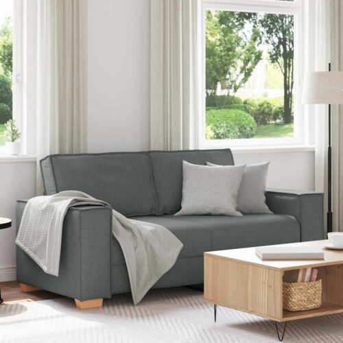 vidaXL 2-Seater Sofa Dark Grey 140 cm Fabric - Image 2