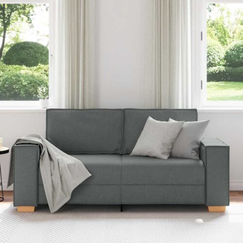 vidaXL 2-Seater Sofa Dark Grey 140 cm Fabric - Image 3