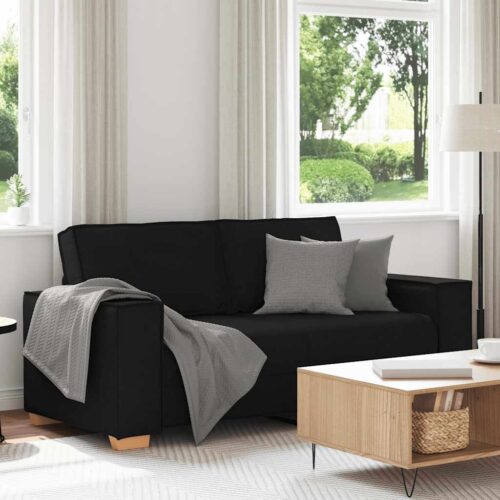vidaXL 2-Seater Sofa Black 140 cm Fabric - Image 2