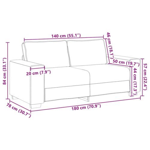 vidaXL 2-Seater Sofa Black 140 cm Fabric - Image 9