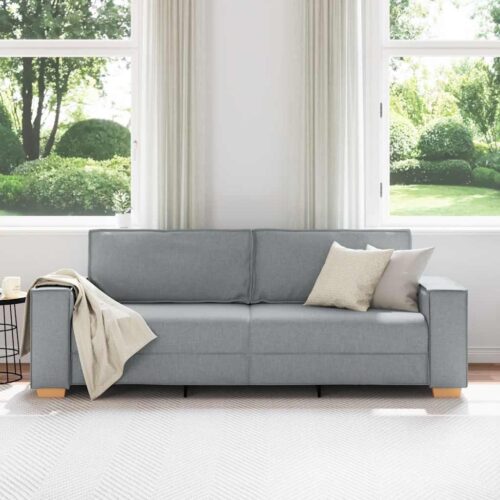 vidaXL 3-Seater Sofa Light Grey 180 cm Fabric - Image 3
