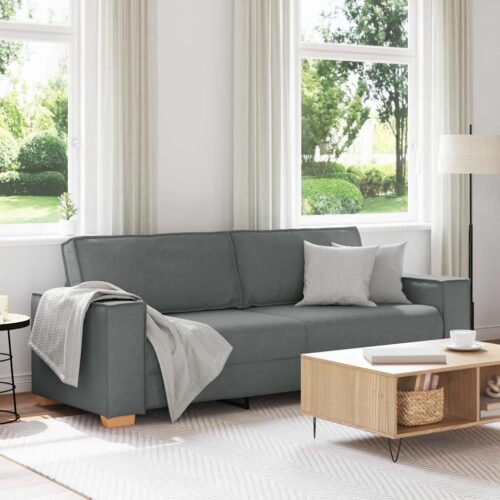 vidaXL 3-Seater Sofa Dark Grey 180 cm Fabric - Image 2