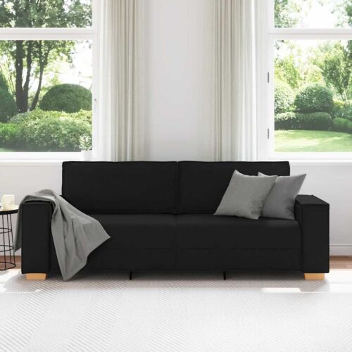 vidaXL 3-Seater Sofa Black 180 cm Fabric - Image 3