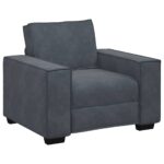 Sofa Chair Dark Grey 60cm Velvet