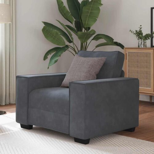 Sofa Chair Dark Grey 60cm Velvet - Image 2
