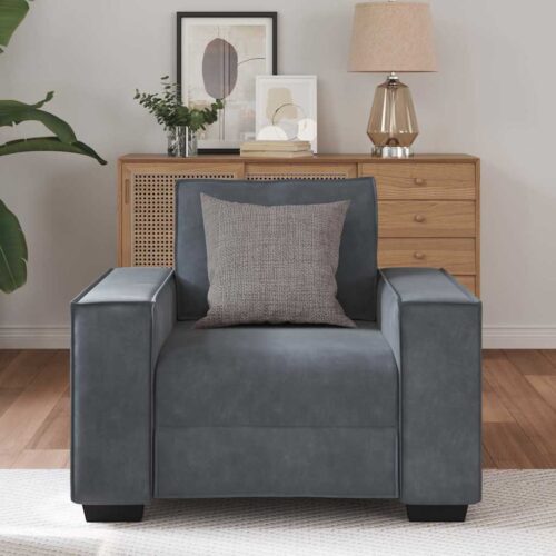 Sofa Chair Dark Grey 60cm Velvet - Image 3