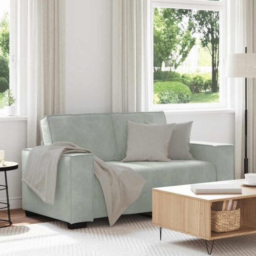 vidaXL 2-Seater Sofa Light Grey 120 cm Velvet - Image 2