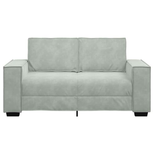 vidaXL 2-Seater Sofa Light Grey 120 cm Velvet - Image 4