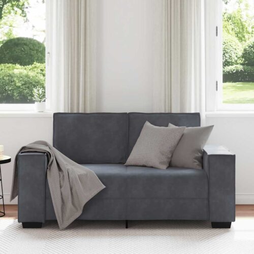 vidaXL 2-Seater Sofa Dark Grey 120 cm Velvet - Image 3