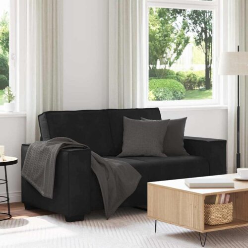 vidaXL 2-Seater Sofa Black 120 cm Velvet - Image 2