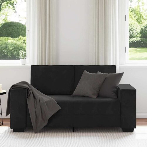vidaXL 2-Seater Sofa Black 120 cm Velvet - Image 3