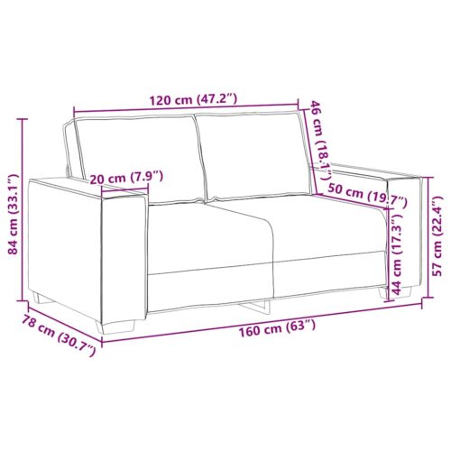 vidaXL 2-Seater Sofa Black 120 cm Velvet - Image 9