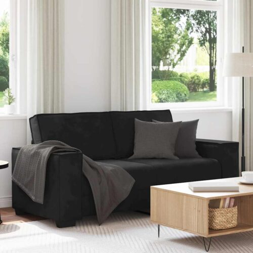 vidaXL 2-Seater Sofa Black 140 cm Velvet - Image 2