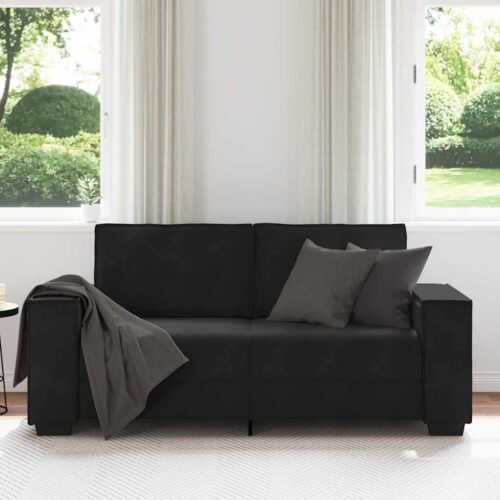vidaXL 2-Seater Sofa Black 140 cm Velvet - Image 3