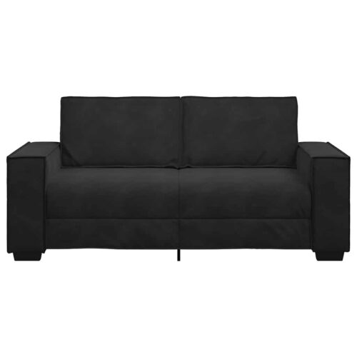vidaXL 2-Seater Sofa Black 140 cm Velvet - Image 4
