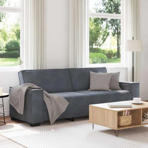 vidaXL 3-Seater Sofa Dark Grey 180 cm Velvet - Image 2