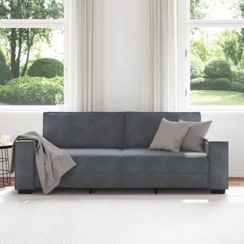 vidaXL 3-Seater Sofa Dark Grey 180 cm Velvet - Image 3