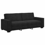 vidaXL 3-Seater Sofa Black 180 cm Velvet