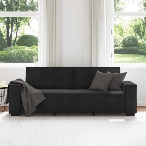 vidaXL 3-Seater Sofa Black 180 cm Velvet - Image 3