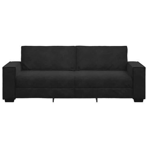 vidaXL 3-Seater Sofa Black 180 cm Velvet - Image 4