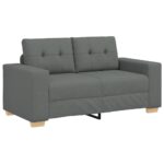 Loveseat Sofa Lounge Seater Accent Couch Futon Chair Dark Grey 120cm Fabric