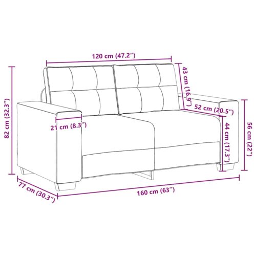 Loveseat Sofa Lounge Seater Accent Couch Futon Chair Dark Grey 120cm Fabric - Image 9