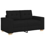 Loveseat Sofa Lounge Seater Accent Couch Futon Chair Black 120cm Fabric