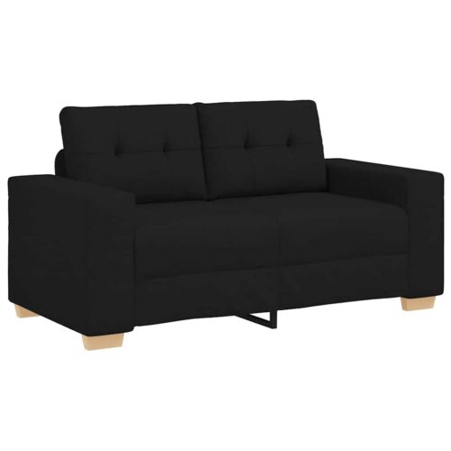 Loveseat Sofa Lounge Seater Accent Couch Futon Chair Black 120cm Fabric - Image 10