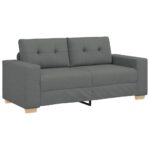 Loveseat Sofa Lounge Seater Accent Couch Futon Chair Dark Grey 140cm Fabric