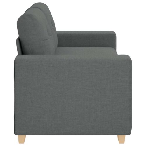 Loveseat Sofa Lounge Seater Accent Couch Futon Chair Dark Grey 140cm Fabric - Image 5