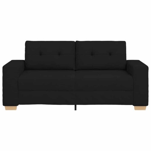 Loveseat Sofa Lounge Seater Accent Couch Futon Chair Black 140cm Fabric - Image 4