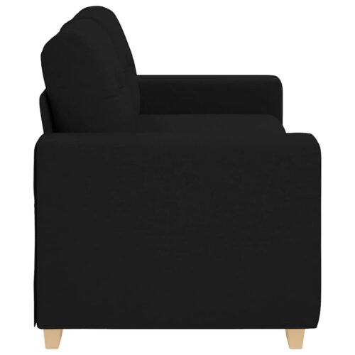 Loveseat Sofa Lounge Seater Accent Couch Futon Chair Black 140cm Fabric - Image 5