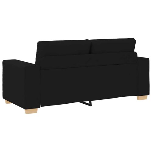 Loveseat Sofa Lounge Seater Accent Couch Futon Chair Black 140cm Fabric - Image 6