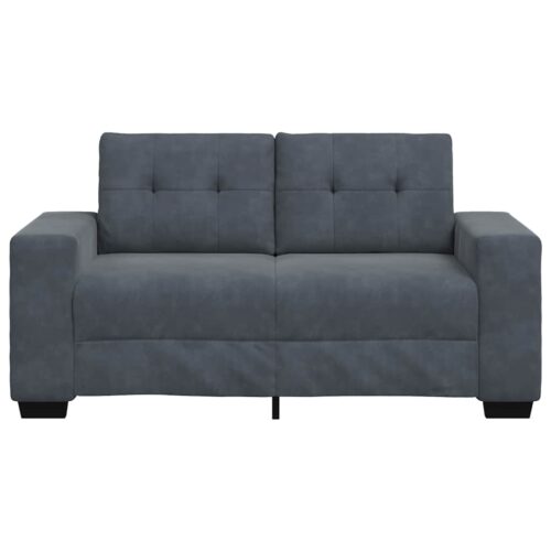 Loveseat Sofa Lounge Seater Accent Couch Futon Chair Dark Grey 120cm Velvet - Image 4