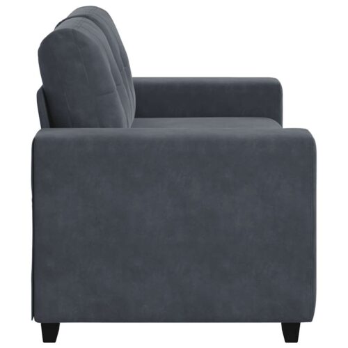 Loveseat Sofa Lounge Seater Accent Couch Futon Chair Dark Grey 120cm Velvet - Image 5