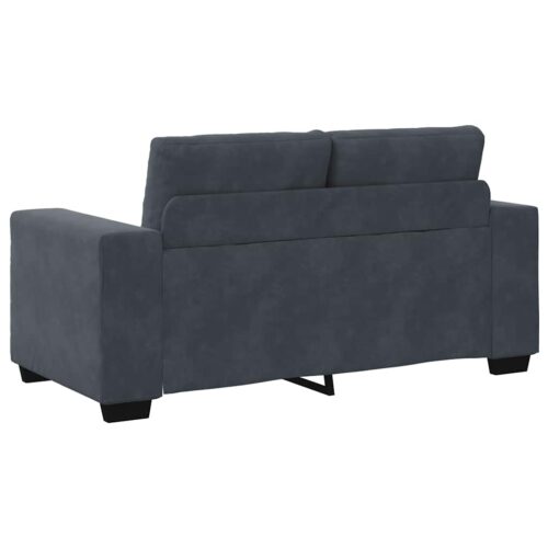 Loveseat Sofa Lounge Seater Accent Couch Futon Chair Dark Grey 120cm Velvet - Image 6