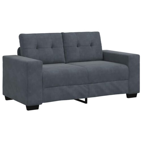 Loveseat Sofa Lounge Seater Accent Couch Futon Chair Dark Grey 120cm Velvet - Image 10