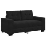 Loveseat Sofa Lounge Seater Accent Couch Futon Chair Black 120cm Velvet